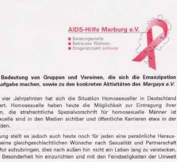 Stellungnahme zur Bedeutung von Gruppen und Vereinen Aidshilfe Marburg