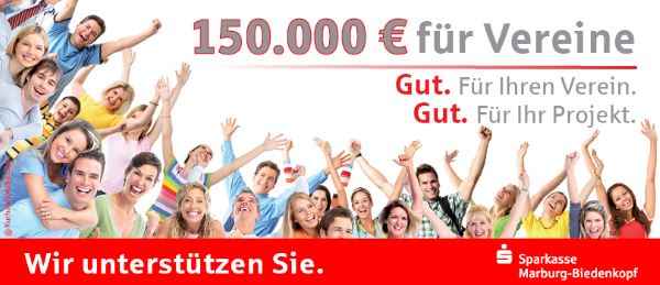 Banner der Sparkasse Marburg Biedenkopf für Spendengelder